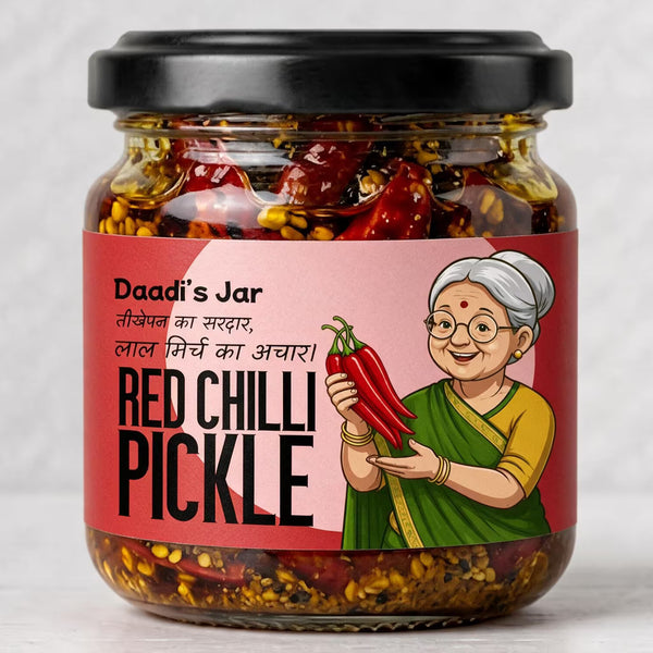 Red Chilli Pickle 350g | Daadi's Jar Spicy Mirchi Achar
