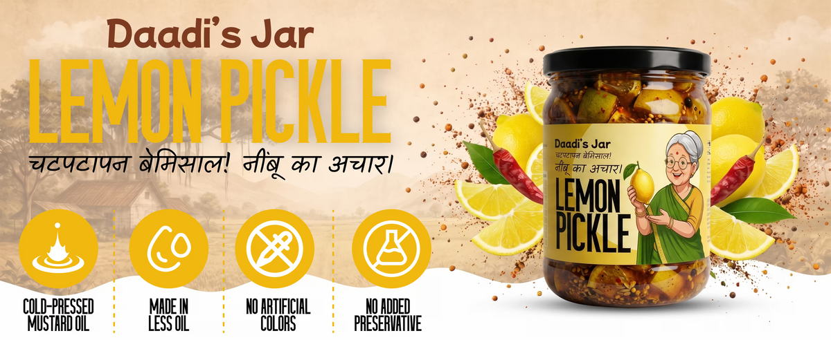 Lemon Pickle 300g | Daadi's Jar Tangy Nimbu Achar