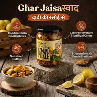 Lemon Pickle 300g | Daadi's Jar Tangy Nimbu Achar